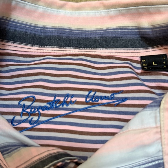 Bugatchi uomo rainbow striped button down men’s long sleeve size large - Picture 9 of 13